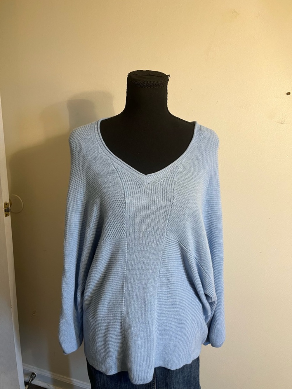 J. Jill Light Blue V-Neck Women's Sweater